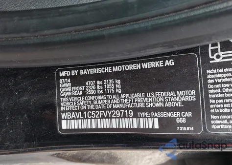 2015 BMW X1 xDrive28I z USA, uszkodzony, nr VIN WBAVL1C52FVY29719